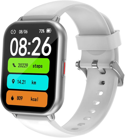 スマートウォッチ iPhone アンドロイド対応 通話機能付き Smart Watch 歩数計 腕時計 着信＆メッセージ通知 懐中電灯 天気予報 音楽制御 100+種類運動モード 文字盤 IP68防水 長持ちバッテリー ストップウォッチ 目覚まし時計 長座注意 スマホ探す 日本語説明書 交換バンド付属