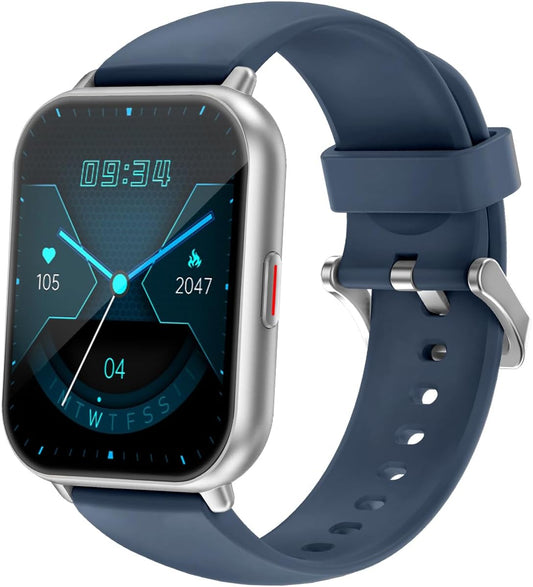 スマートウォッチ iPhone アンドロイド対応 通話機能付き Smart Watch 歩数計 腕時計 着信＆メッセージ通知 懐中電灯 天気予報 音楽制御 100+種類運動モード 文字盤 IP68防水 長持ちバッテリー ストップウォッチ 目覚まし時計 長座注意 スマホ探す 日本語説明書 交換バンド付属