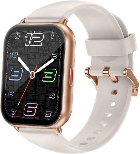 スマートウォッチ iPhone アンドロイド対応 通話機能付き Smart Watch 歩数計 腕時計 着信＆メッセージ通知 懐中電灯 天気予報 音楽制御 100+種類運動モード 文字盤 IP68防水 長持ちバッテリー ストップウォッチ 目覚まし時計 長座注意 スマホ探す 日本語説明書 交換バンド付属